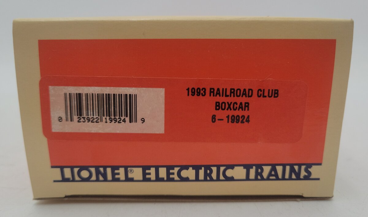 Lionel 6-19924 O Gauge 1993 Lionel Railroader Club 1900-1999 Boxcar #19924 LN/Box