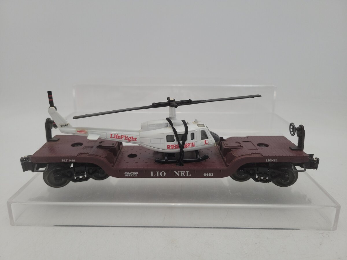 Lionel 6-16968 O Gauge Aviation Flatcar with Lionel Helicopter #6461 EX/Box