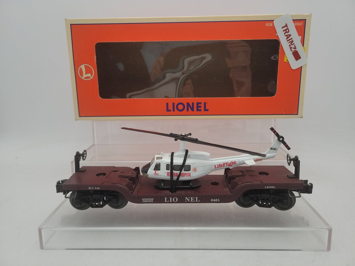 Lionel 6-16968 O Gauge Aviation Flatcar with Lionel Helicopter #6461 EX/Box
