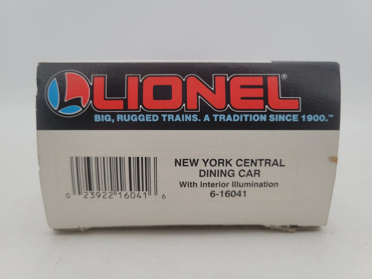 Lionel 6-16041 O / O27 Gauge New York Central W/Interior Illuminated Dining Car EX/Box