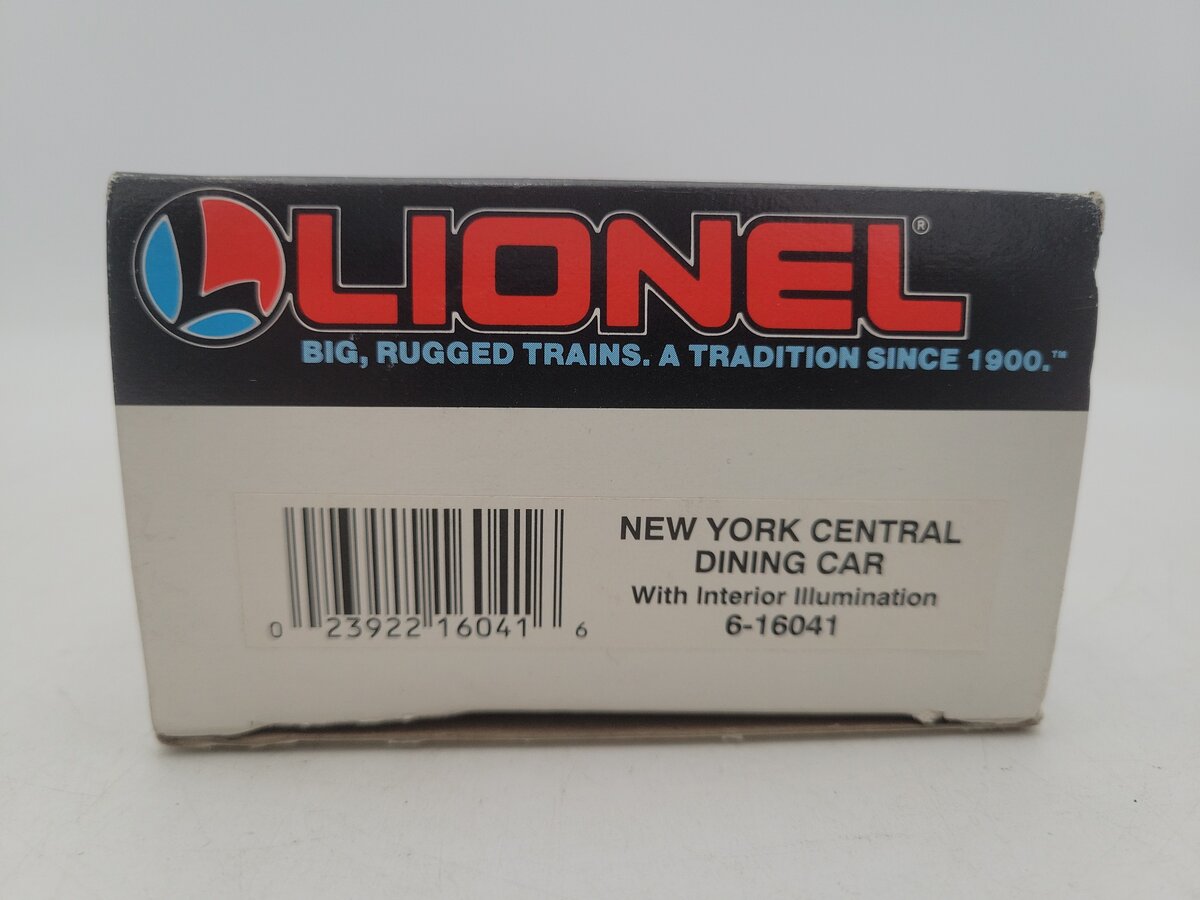 Lionel 6-16041 O / O27 Gauge New York Central W/Interior Illuminated Dining Car EX/Box