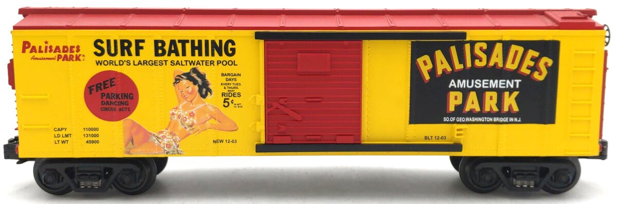 MTH 30-74124 O Gauge Palisades Park "Bathing Beauty" 40' Single Door Boxcar LN