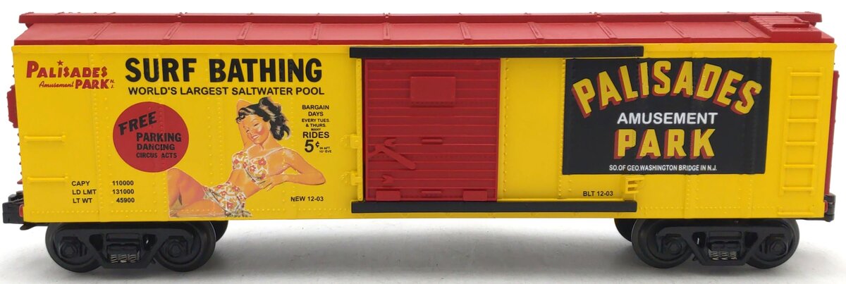 MTH 30-74124 O Gauge Palisades Park "Bathing Beauty" 40' Single Door Boxcar LN