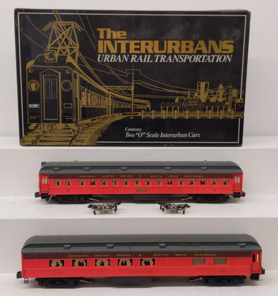K-Line K2701A O Gauge CSS&SB Interurban Rail Car Set EX/Box
