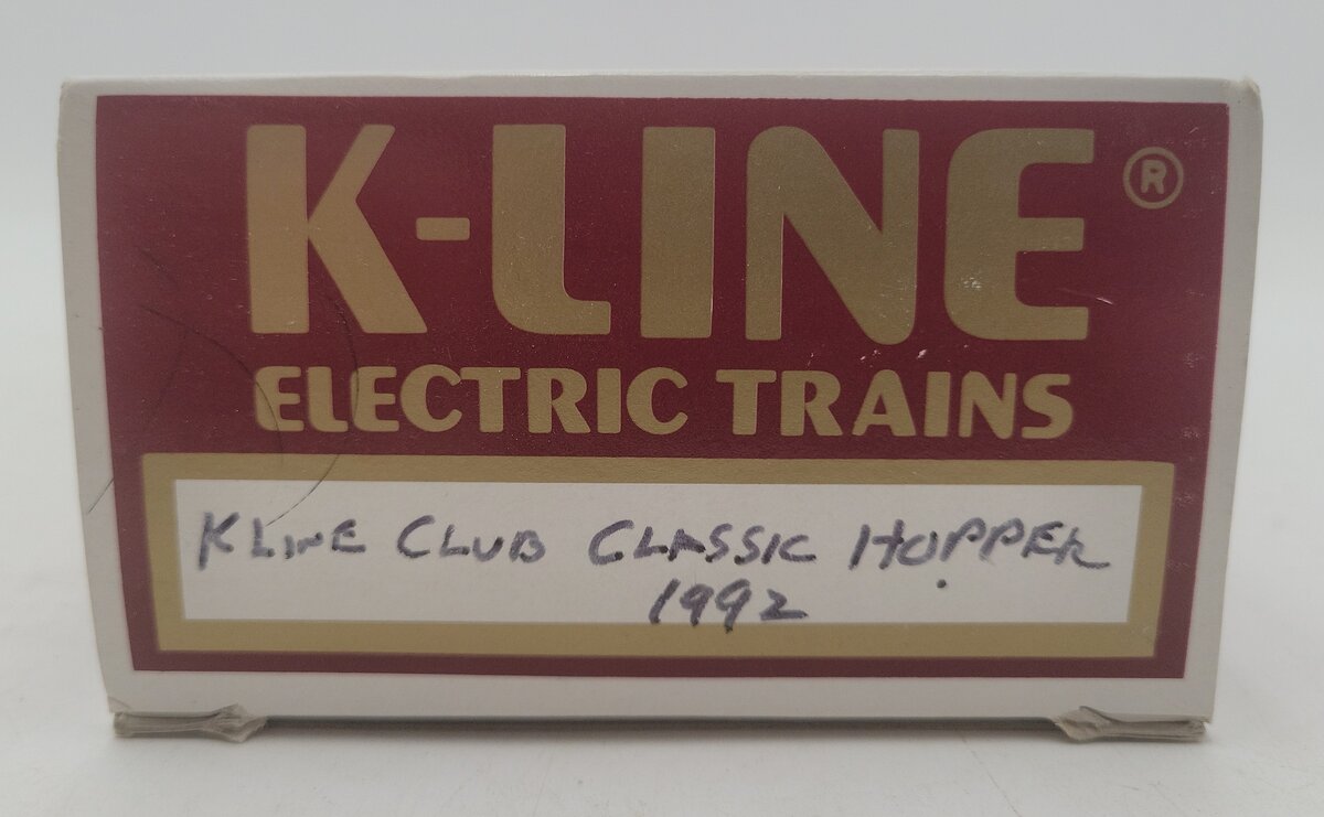 K-Line K90002 O Gauge 1992 Collector Club 2-Bay Covered Hopper Car #90002 EX/Box