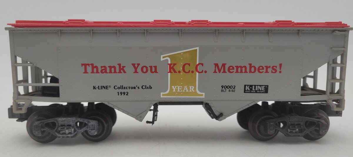 K-Line K90002 O Gauge 1992 Collector Club 2-Bay Covered Hopper Car #90002 EX/Box