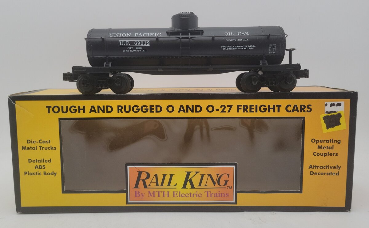 MTH 30-7309 O Gauge Union Pacific Single Dome Tank Car #69012 EX/Box