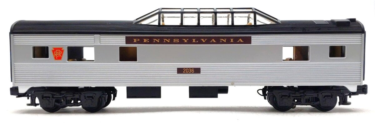 MTH 30-6070S O Pennsylvania Streamlined Vista Dome Car #2036 EX