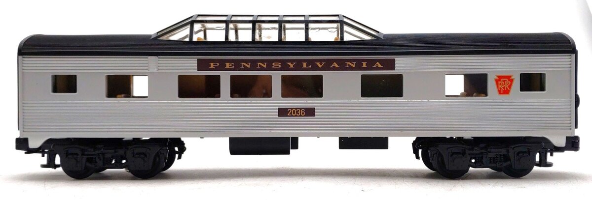 MTH 30-6070S O Pennsylvania Streamlined Vista Dome Car #2036 EX