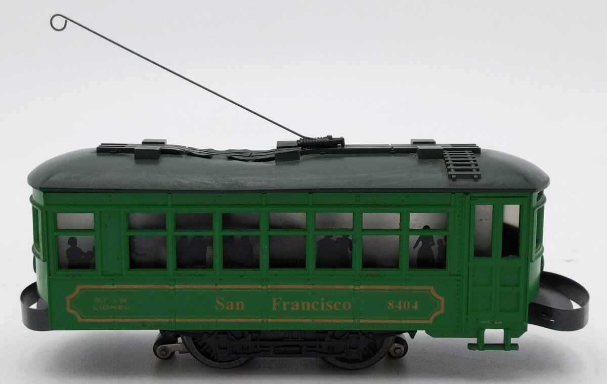 Lionel 6-18404 O Gauge San Francisco Green Trolley Car #8404