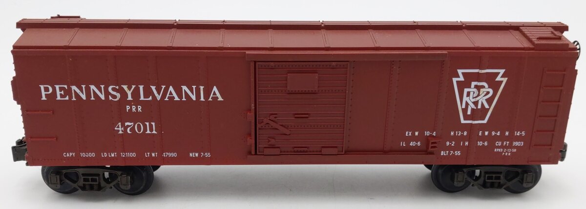 MTH 20-7400 O Gauge Pennsylvania Boxcar #47011 EX