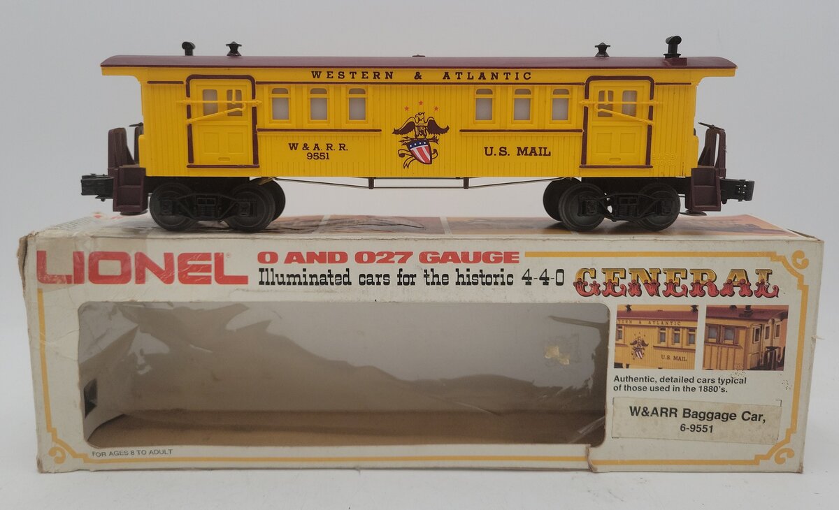 Lionel 6-9551 O Gauge W&ARR US Mail/Baggage Car #9551 EX/Box