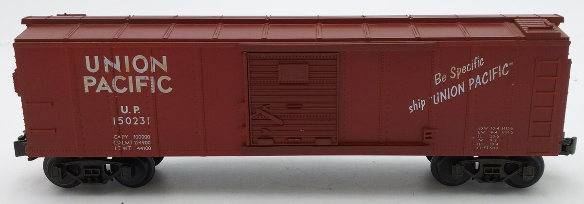 MTH 30-7402 O Gauge Union Pacific Semi-Scale Boxcar #150231 EX