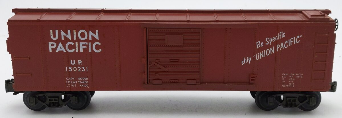MTH 30-7402 O Gauge Union Pacific Semi-Scale Boxcar #150231 EX