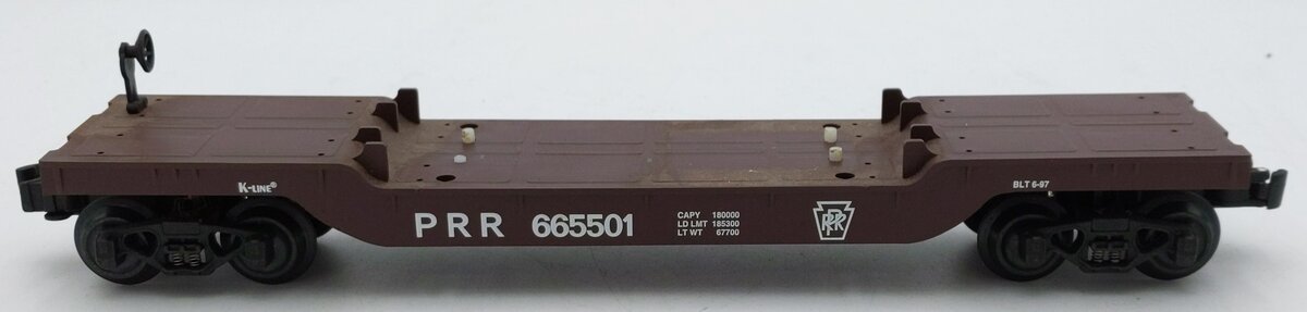 K-Line K665501 O Gauge Pennsylvania Depressed Center Flatcar w/ 2 Transformers VG