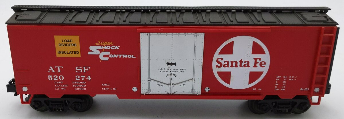 MTH 20-94008 O Gauge AT&SF Reefer Car #520274 EX
