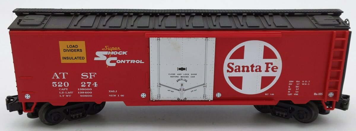 MTH 20-94008 O Gauge AT&SF Reefer Car #520274 EX