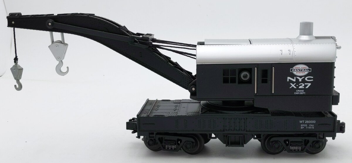 MTH 30-7910 O Gauge New York Central Operating Crane Car X-27 EX
