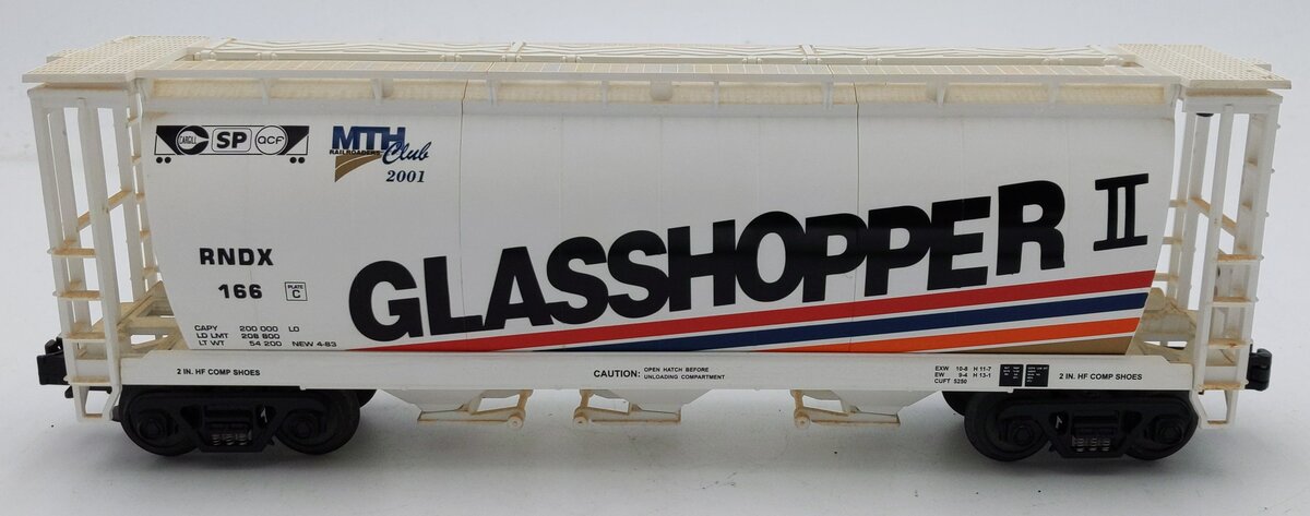 MTH 20-97442 O Gauge RNDX MTHRRC-2001 Glasshopper II Cylindrical Hopper #166 VG