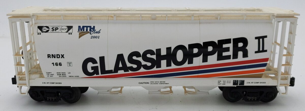 MTH 20-97442 O Gauge RNDX MTHRRC-2001 Glasshopper II Cylindrical Hopper #166 VG