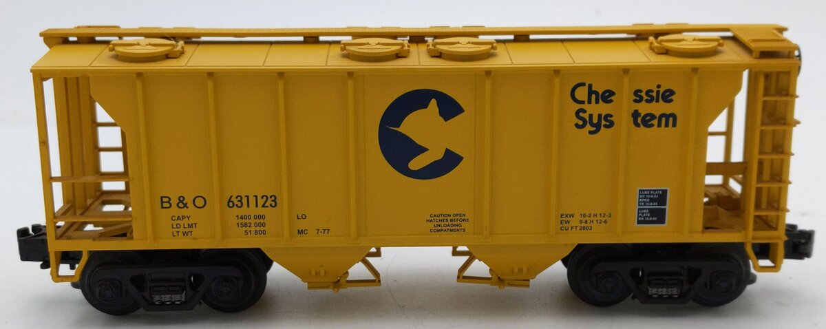 MTH 20-97102 O Gauge Baltimore & Ohio Chessie PS2 Covered Hopper #631123 EX