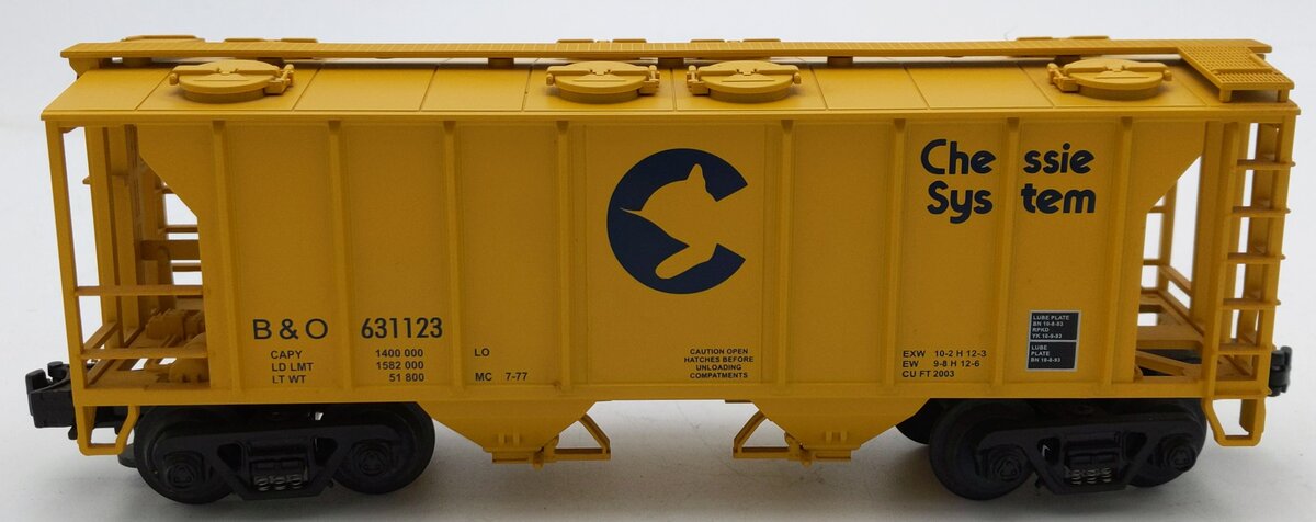 MTH 20-97102 O Gauge Baltimore & Ohio Chessie PS2 Covered Hopper #631123 EX
