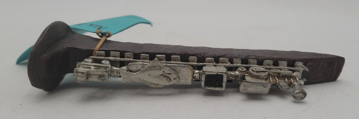 Real Alaskan Railroad Spike w/ Metal Steam Train VG