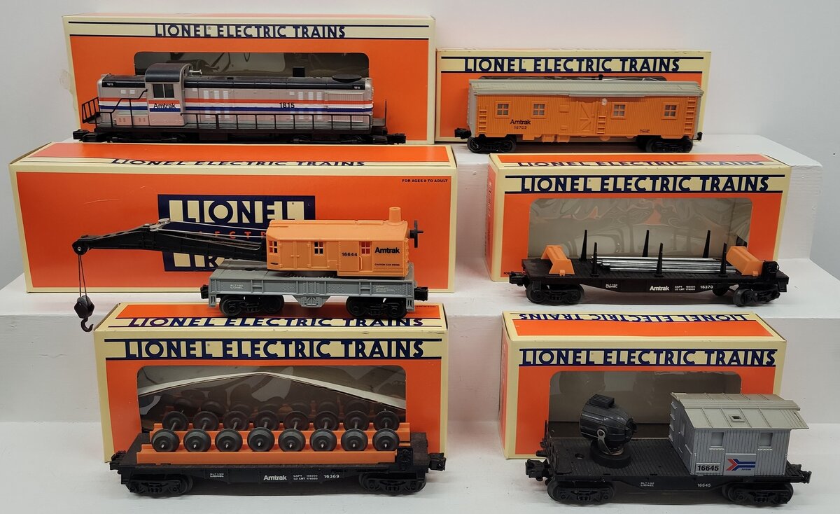 Lionel 6-11723 O Gauge Amtrak Work Train Diesel Train Set VG/Box