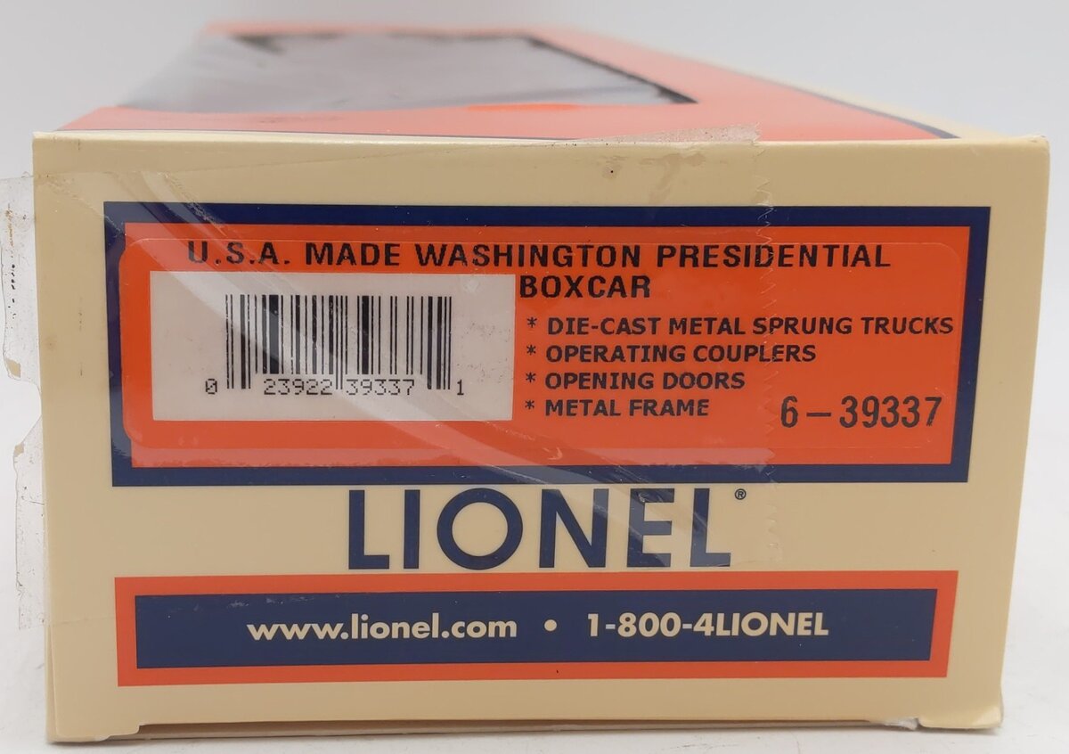 Lionel 6-39337 O Gauge George Washington Boxcar EX/Box