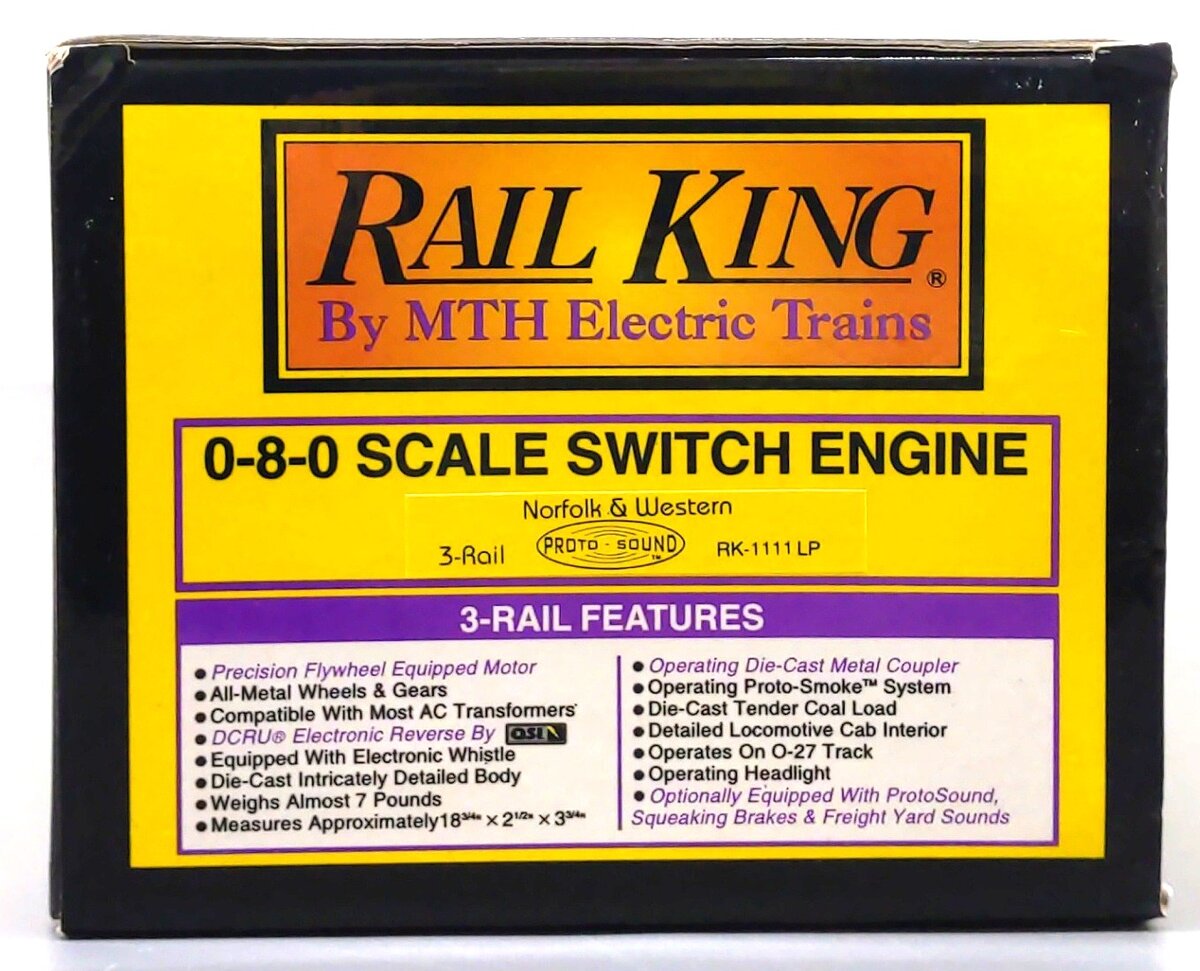 MTH 30-1111-1 O Gauge Norfolk and Western 0-8-0 Steam Locomotive & Tender w/PS1 EX/Box
