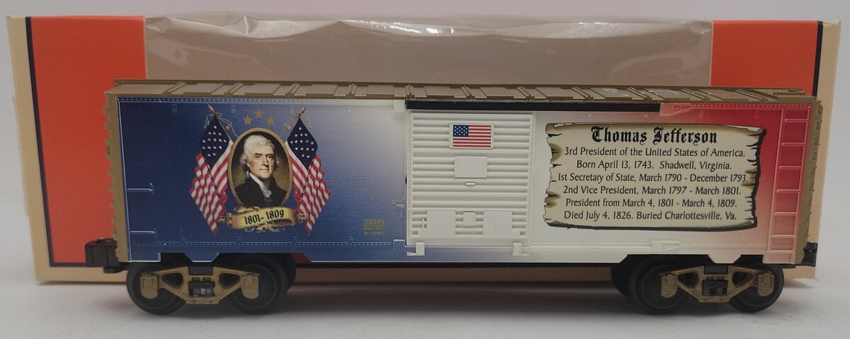 Lionel 6-39340 O Gauge U.S. Made Thomas Jefferson Presidential Boxcar EX/Box