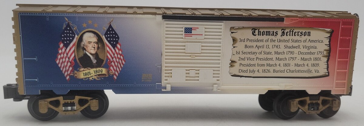 Lionel 6-39340 O Gauge U.S. Made Thomas Jefferson Presidential Boxcar EX/Box
