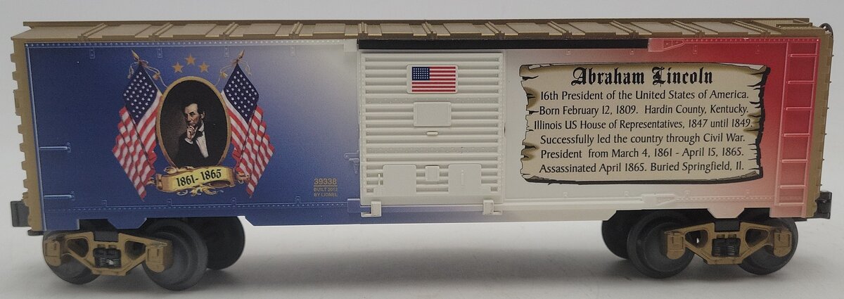 Lionel 6-39338 O Gauge Abraham Lincoln Boxcar EX/Box