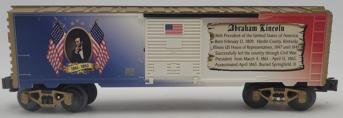 Lionel 6-39338 O Gauge Abraham Lincoln Boxcar EX/Box