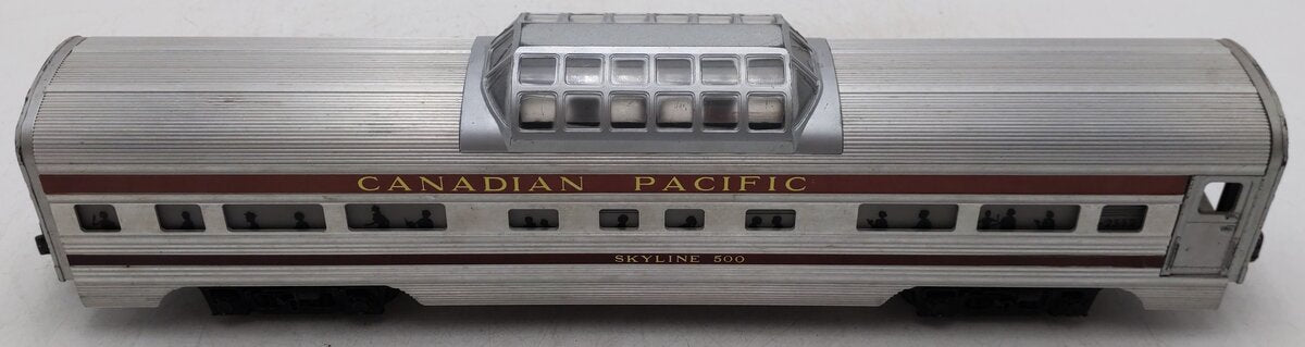 Lionel 2552 Vintage O Canadian Pacific Skyline 500 Aluminum Vista Dome Car VG
