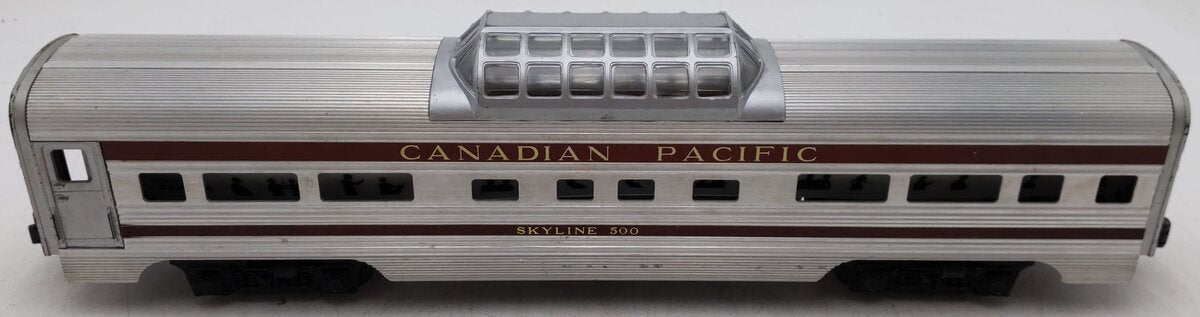 Lionel 2552 Vintage O Canadian Pacific Skyline 500 Aluminum Vista Dome Car VG
