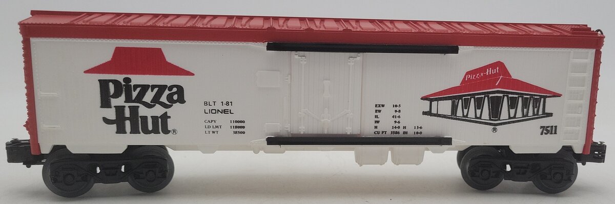 Lionel 6-7511 O Gauge Pizza Hut Refrigerator Car EX