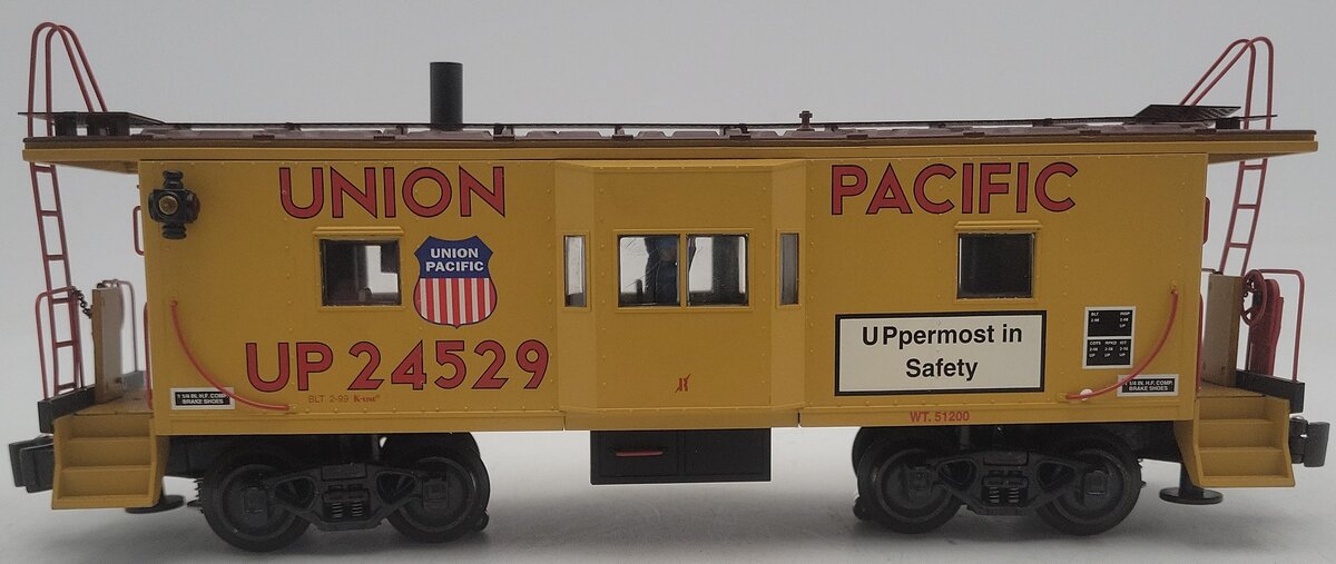 K-Line K612-2112 O Gauge Union Pacific Bay Window Caboose w/ Smoke Unit EX