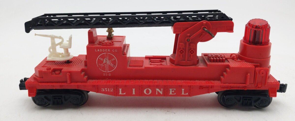 Lionel 3512 Vintage O Fire Ladder Car with Ladder VG