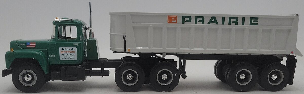 First Gear 19-2517 1:34 Prairie Material Mack R-Model w/ Dump Trailer EX/Box