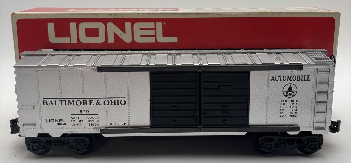 Lionel 6-9701 O Gauge Baltimore & Ohio Double Door Automobile Boxcar EX/Box