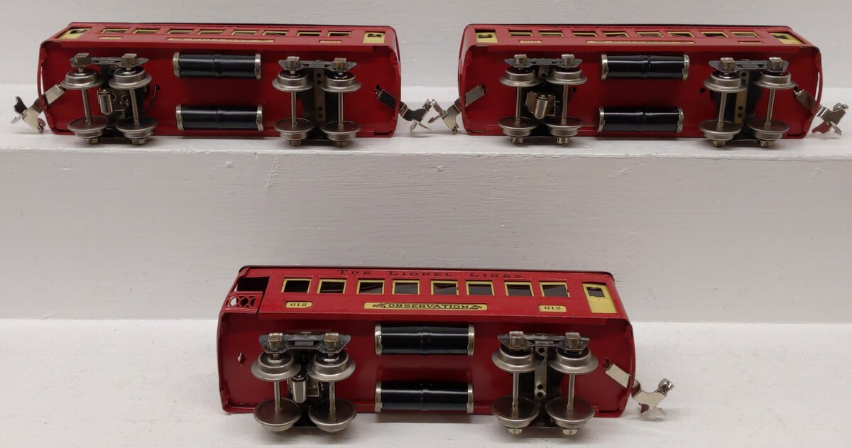 Lionel Vintage O Prewar Red Tinplate Passenger Cars 610, 612 [3]