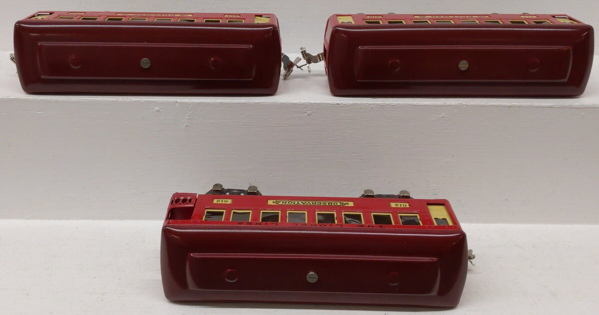 Lionel Vintage O Prewar Red Tinplate Passenger Cars 610, 612 [3]