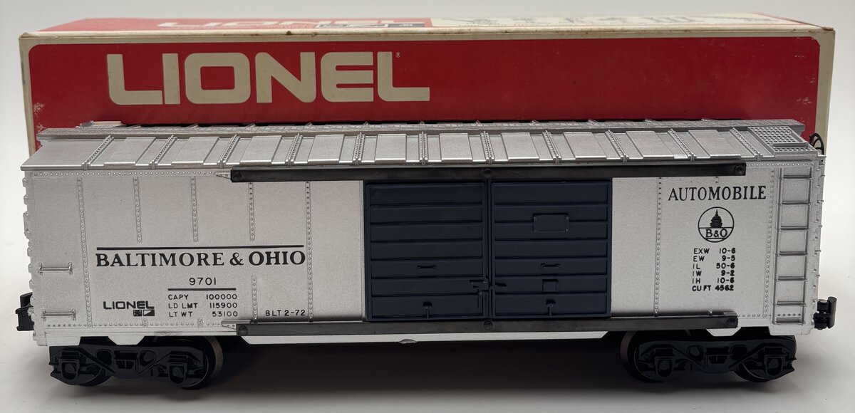 Lionel 6-9701 O Gauge Baltimore & Ohio Double Door Automobile Boxcar EX/Box