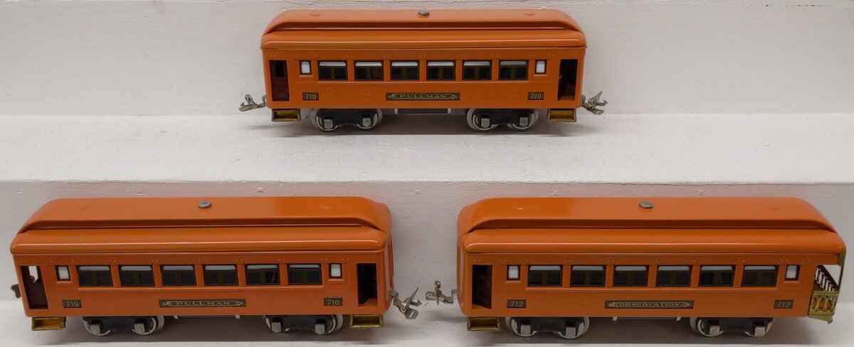 MTH 10-8042 O Orange 710 Series Passenger Car Set (Set of 3) EX