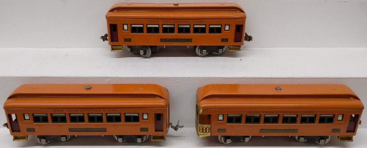 MTH 10-8042 O Orange 710 Series Passenger Car Set (Set of 3) VG