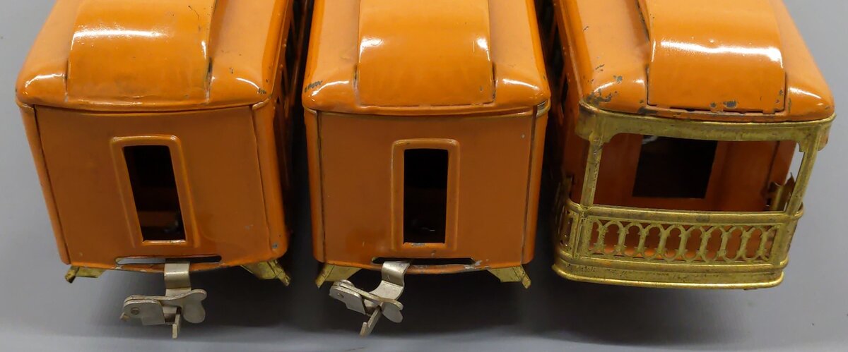 MTH 10-8042 O Orange 710 Series Passenger Car Set (Set of 3) VG
