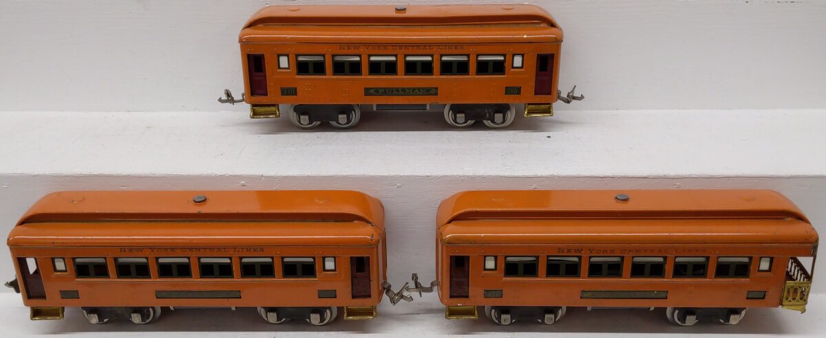MTH 10-8042 O Orange 710 Series Passenger Car Set (Set of 3) VG
