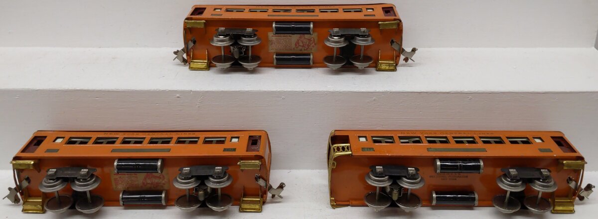 MTH 10-8042 O Orange 710 Series Passenger Car Set (Set of 3) VG