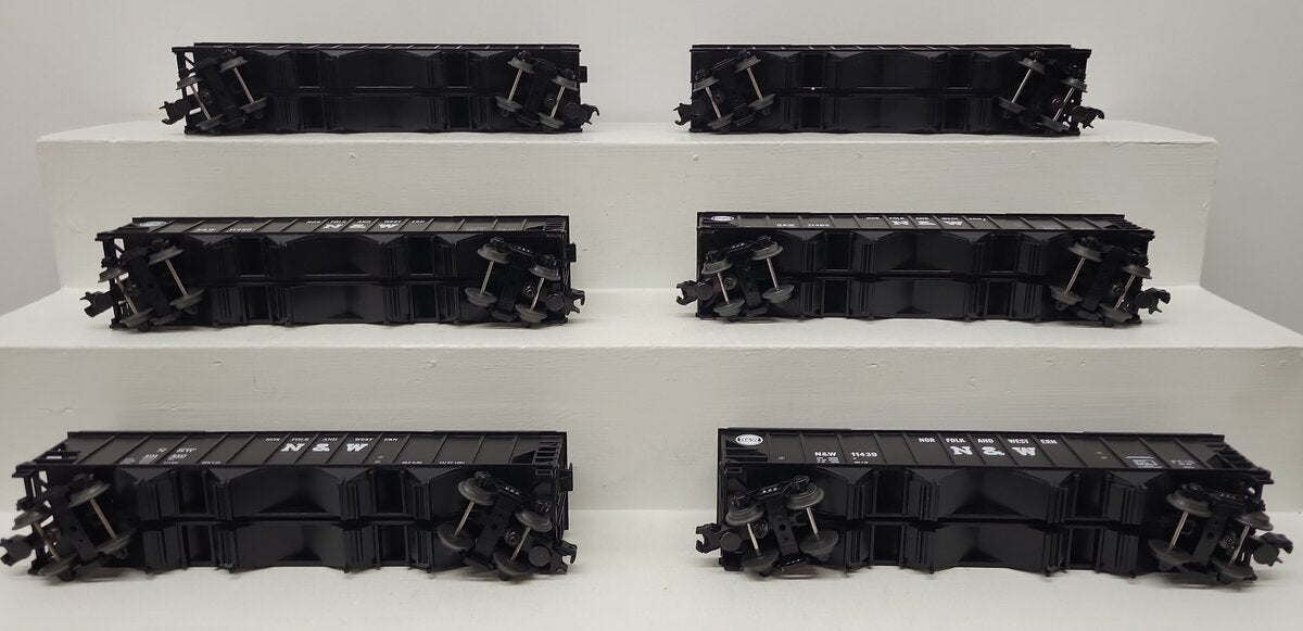 MTH 20-97062 O Gauge Norfolk & Western 4-Bay Hopper With coal Load 6-Car Set EX/Box